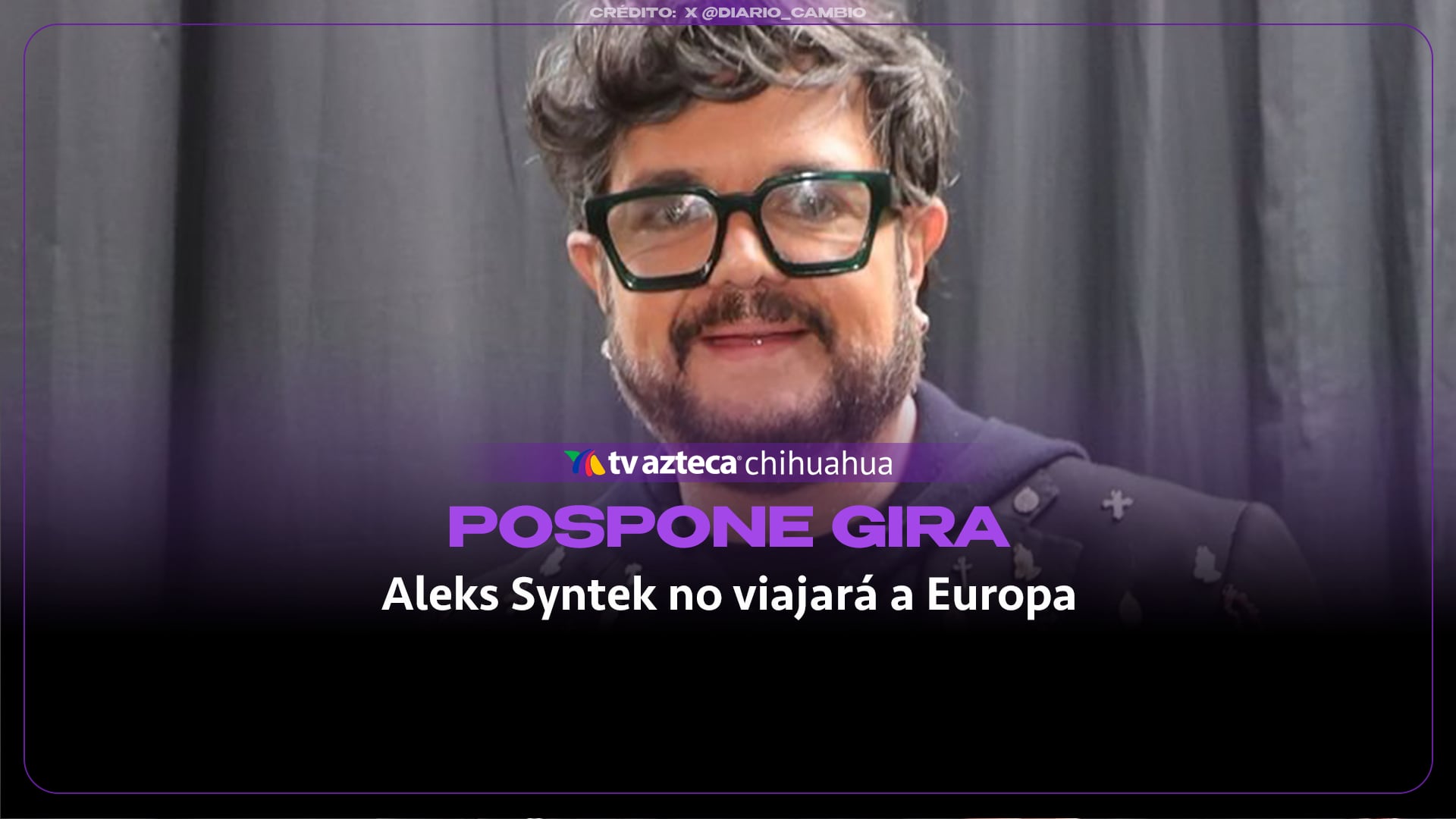 ¿Por trastorno psicótico? Aleks Syntek pospone su gira por Europa tras recibir indicación médica