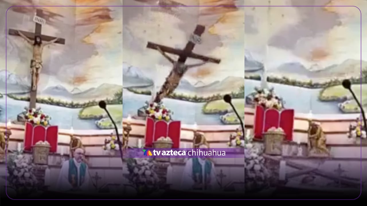 VIDEO: Cruz de madera cae sobre sacerdote durante una misa